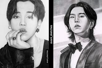 draw a realistic graphite pencil portrait from your photo