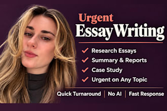 do urgent essay writing as an essay writer expert on any topic