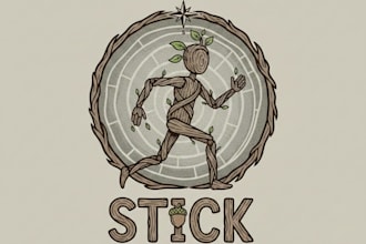 design a creative stick logo for your brand