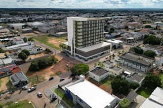 revitalize modern sky office building, sky central hotel, 3d workspace rendering