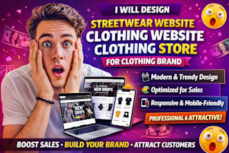 design streetwear website, clothing website, clothing store for clothing brand