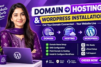 connect domain to hosting, create subdomain and install wordpress