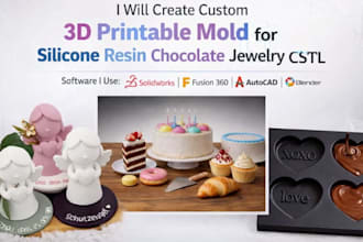 create custom 3d printable mold for silicone resin chocolate jewelry casting stl