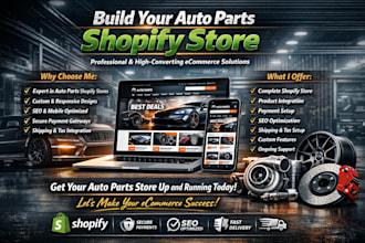 build auto part shopify store automotive store auto part automobile website