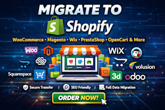 migrate woocommerce magento prestashop opencart spree commerce to shopify store