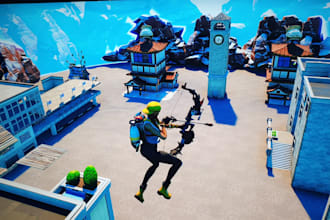create fortnite map in the unreal engine for fortnite uefn, 1v1, red vs blue