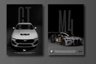 design hyper realistic 3d car posters
