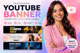 design professional youtube banner