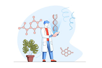 create professional scientific and biotech vector illustrations