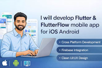 develop flutter and flutterflow mobile app for ios android