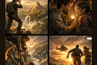 create storyboard illustration for film video production and visual storytelling