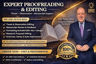 review, proofread and edit thesis, dissertation or manuscripts