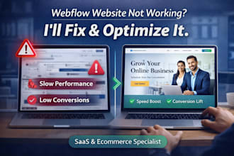 fix and optimize webflow website for saas and ecommerce businesses