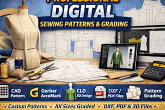 create sewing patterns grading for any garments in PDF and dxf
