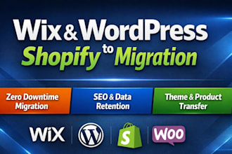 migrate wordpress to shopify store woocommerce or wix to shopify store migration