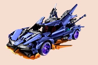 design 3d lego model, lego car, xml part list file, lego mocs, lego instructions