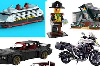 model lego 3d car ship minifigure house bicycle with xml partlist instruction
