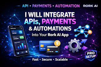 integrate apis, payments, and automations in your rork ai project