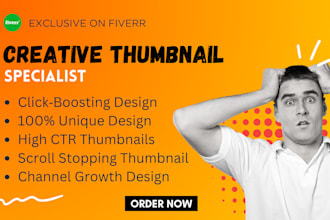 design creative thumbnails for vlogs business or entertainment videos