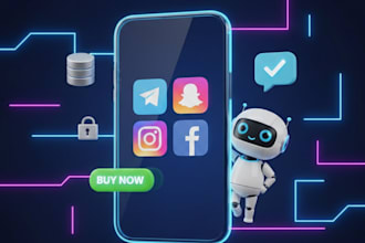 develop a high performance custom telegram, ig fb and snapchat bot using python