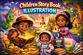 children story book illustration and children book illustration for KDP
