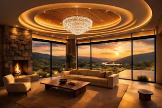 design modern house interior and exterior with 3d rendering