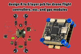 design 4 to 6 layer pcb for drone flight controllers, esc, and gps modules