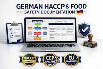 create german food safety sops, ccp analysis, and haccp reports
