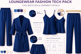 create activewear sets sleepwear tech pack pajama set design pyjamas nightwear