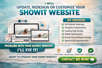 update showit website template showit customization design redesign designer seo