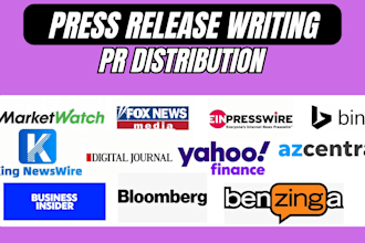 press release writing publish press release pr distribution to top media sites