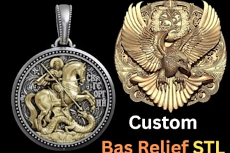 sculpture 3d bas relief medallion pendant design jewelry stl for cnc or printing