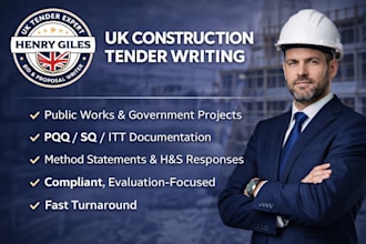 write UK construction tender bid pqq sq itt proposal for contractors