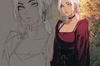 draw character sheet for your oc, waifu and husbando