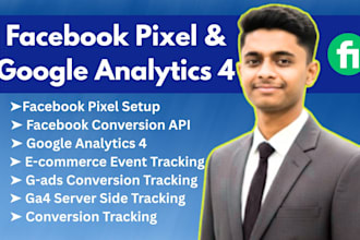 setup facebook pixel, google analytics 4, conversion tracking by gtm