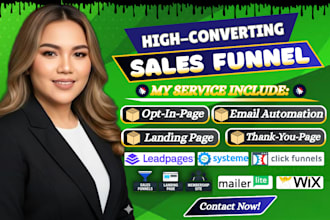 build unbounce landing page, leadpages, systeme io sales funnel, kajabi website