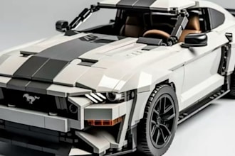 design 3d lego model, car, house, bike with manual instruction and xml part