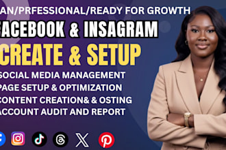professsionally create and setup facebook page and instagram page