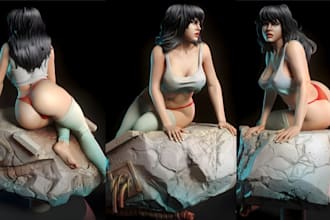 3d print and paint sexy nsfw characters model, tabletop miniatures for 3d prints