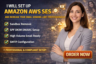 set up amazon AWS ses and increase your email sending limit