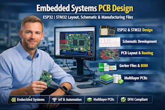 embedded systems pcb design esp32 stm32 layout schematic and manufacturing files