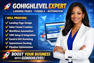build gohighlevel landing page, ghl website, ghl sales funnel, ghl automation