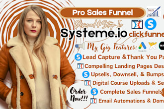 design systeme io sales funnel, clickfunnels landing page, connect domain dns