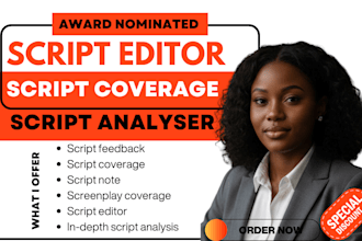 provide in depth analysis note feedback and coverage for script and screenplay