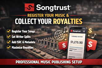 register your music for publishing and collect royalty