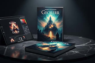 design cinematic ai book cover mockups for authors and publisher