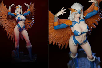 3d print and paint anime figure diorama miniature stl model with 4k 8k resin fdm