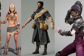 stylized 3d character realistic 3d game character model for unity unreal engine