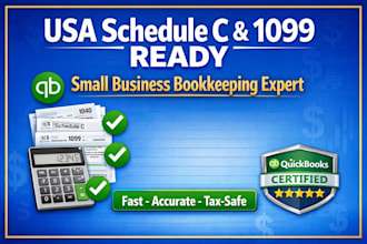 do USA small business bookkeeping with schedule c and 1099 prep