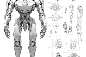 design mecha robot character sheet design
